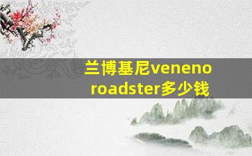 兰博基尼veneno roadster多少钱